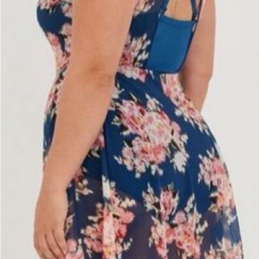 Torrid Floral One-Piece Swimsuit - Navy and Pink